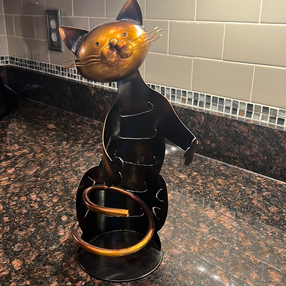 Cat wine bottle holder/ wine stand for display